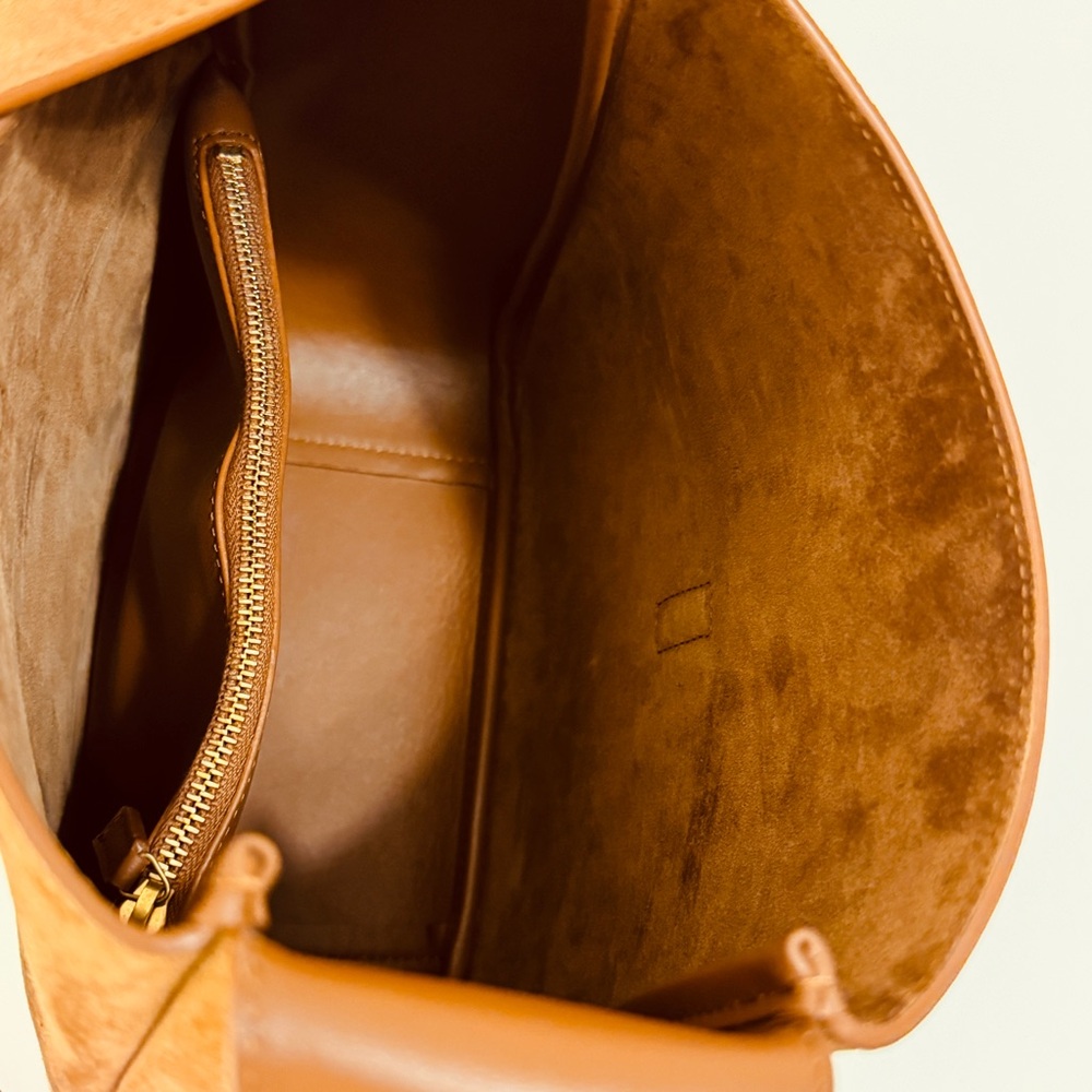 YSL Yves Saint Laurent 5 A 7 Brown Suede Supple Shoulder Hobo Bag - Picture 6 of 14